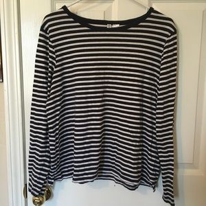 ✖️SOLD✖️ H&M Blue Striped Long Sleeve Top